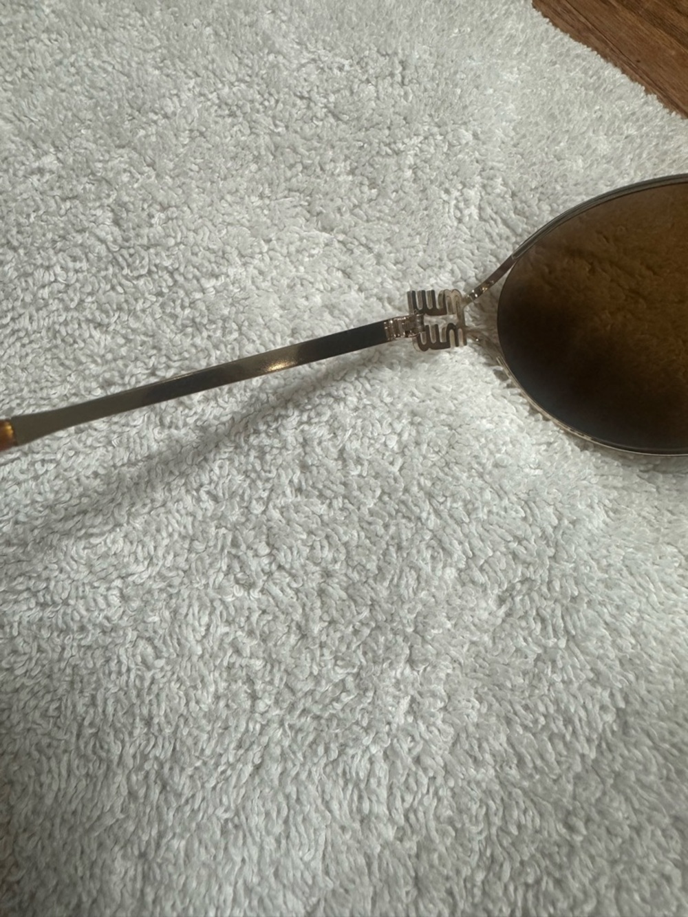 Miu Miu Gold Round Sunglasses with Brown Lenses - Picture 3 of 6